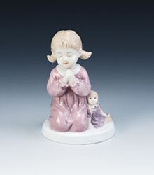 Underglazed Praying Girl Figure (4.5 inches)" itemprop="image