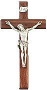 Walnut Cross With Fine Pewter Figure (15 inch)" itemprop="image