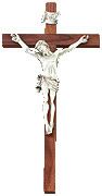 Walnut Cross With Fine Pewter Figure (15 inch)" itemprop="image