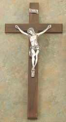 Walnut Cross With Fine Pewter Figure (27 inch)" itemprop="image