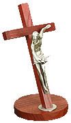 Walnut Cross With Fine Pewter Gift Of The Spirit Figure (11 inch)" itemprop="image