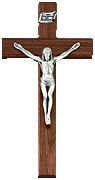 Walnut Cross With Fine Pewter Holy Shroud Of Turin Figure" itemprop="image