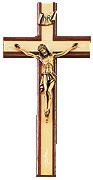 Walnut Cross With Hand Engraved Gold Metal Inlay (12 inch)" itemprop="image