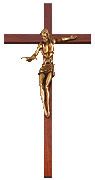 Walnut Cross With Resin Antique Gold Finish Gift Of The Spirit Figure (22 inch)" itemprop="image