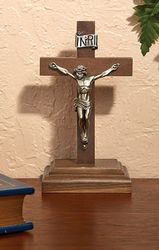 Walnut Standing Crucifix" itemprop="image