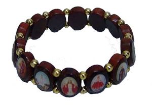 Wood Bracelet with Saints" itemprop="image