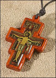 Wood San Damiano Crucifix 1 7/8 in" itemprop="image