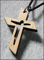 Wooden Cut Out Crucifix Pendant" itemprop="image