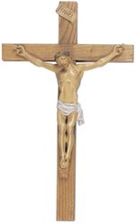 Wooden Wall Crucifix with Resin Corpse (12 inches)" itemprop="image