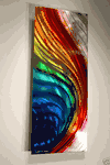 Contemporary Rainbow Painting Metal Wall Decor by Alex Kovacs - W58