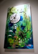 Metal Wall Art Sculpture Clock Modern Abstract Painting Decor - Linda Kovacs K62