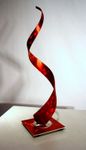 Modern Metal Shelf Art, Twist Abstract Table Metal Sculpture Decor, Original Art, Design by Alex Kovacs - AK457