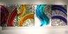 Multi Panel Abstract Rainbow Metal Wall Art, Home Decor, Design by Alex Kovacs - Wk189