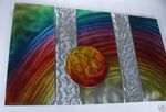 Original Multi-Panel Rainbow Painting on Metal, Metal Modern Wall Art, Metal Wall Sculpture, Original Art Design by Alex Kovacs - AK222