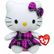 Hello Kitty Pink Tartan Beanie Baby 8"