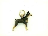 Doberman C064Y/Rhodium & Black Dia. Eyes