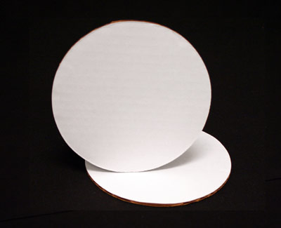 118 - 6-inch White Cake Round, Coated Corrugated Single Wall Cake Board