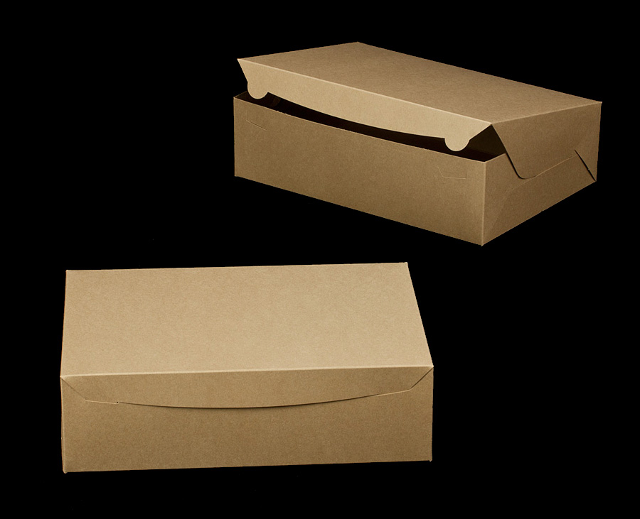 2378 - 14" x 10" x 4" Brown Lock & Tab Box without Window