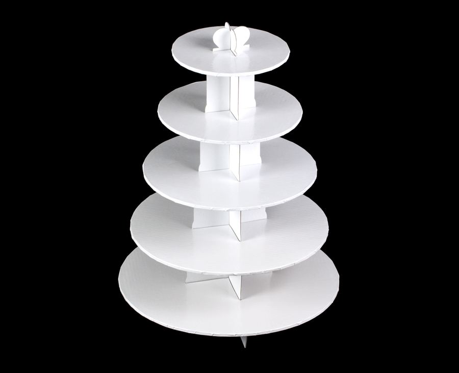 3415 White Cupcake Stand, 5Tier Double Wall Corrugated