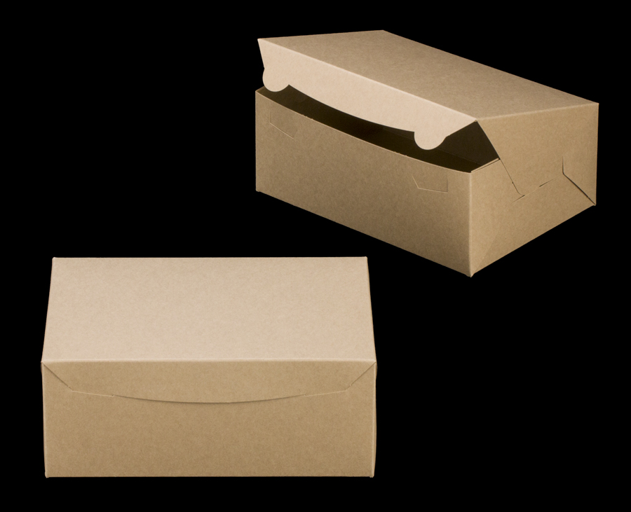 3601 - 10" x 7" x 4" Brown Lock & Tab Box without Window