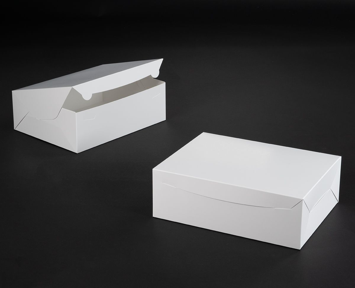4509 12 x 9 x 4 white lock tab box without window
