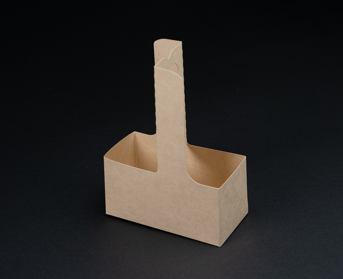 4631 -2-Cup Kraft Drink Carrier with Handle 7 x 3 1/2 x 9 1/4