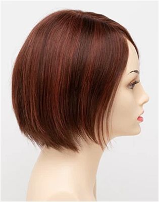 Amelia Envy human hair wig, Hand-tied Mono top Lace front, color shown dark red