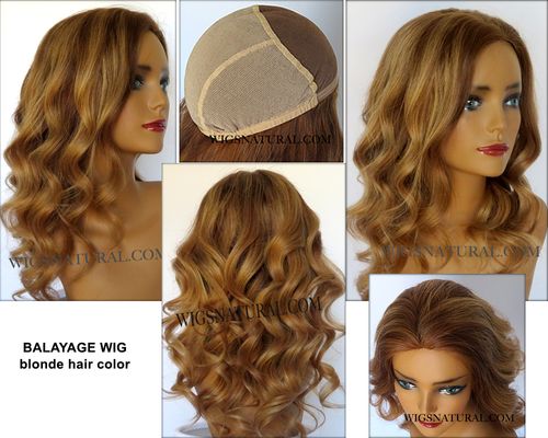 Balayage Hair Color Clueless Wig, BYGL-BCurl-BHr4t10B/r4t14-18, Virgin human hair wig, Custom wig