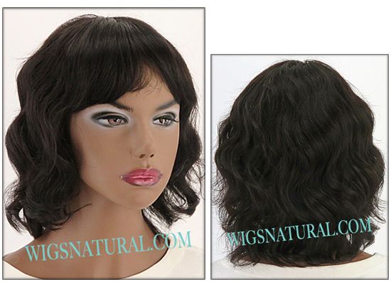 BobbiBoss human hair wig, BOSS WIG MH1252 TIMI, Color shown 1B