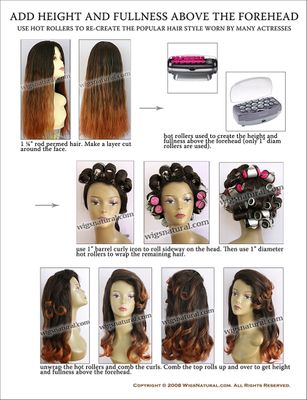 Classic Style with Deep Side Part, Height and Fullness above Forehead - created by 1" Diameter Hot Roller