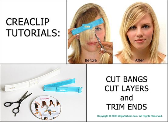 CREACLIP TUTORIALS - Cutting Bangs, Layers, and Trim Ends