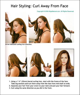 Curl Away From Face-  with 1 �� Barrel Curly Iron