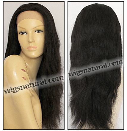 Elegante Wig Collection, Brazilian Remy Human Hair, Ear to Ear Lace Front Wig, Hairstyle HL Ariana, Color shown natural black