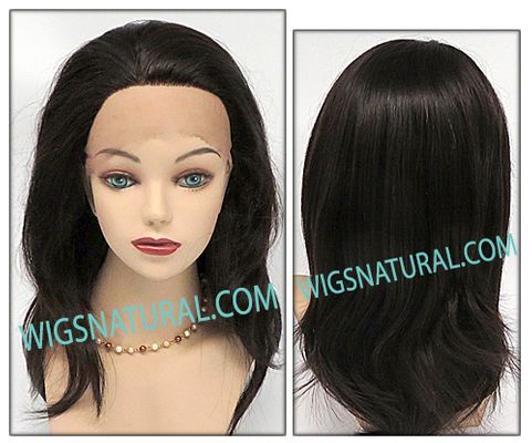 Elegante Wig Collection, Brazilian Remy Human Hair, Full Hand Tied Swiss Lace Wig, Hairstyle HL Blanca, Color shown natural black