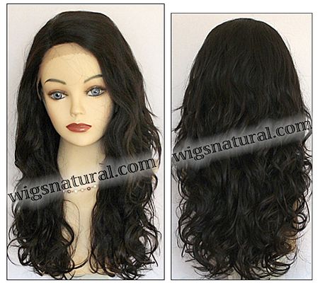 Elegante Wig Collection, Brazilian Remy Human Hair, Side Part Lace Front Wig, Hairstyle HL Becca, Color shown natural black