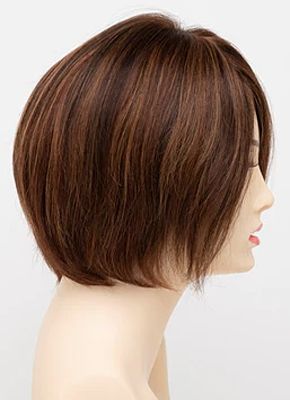 Amelia Envy human hair wig, Hand-tied Mono top Lace front, color shown cinnamon raisin