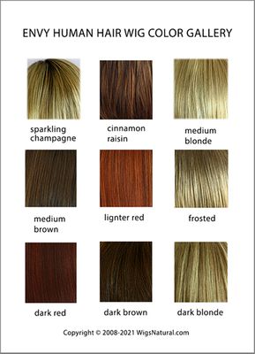 Envy Human Hair Wig Color Gallery