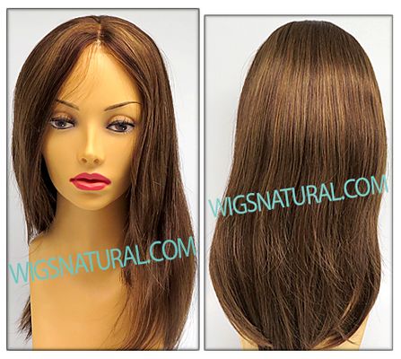 Sophia Envy human hair wig, Hand-tied Mono top Lace front, color shown medium brown Sophia Envy human hair wig, Hand-tied Mono top Lace front, color shown medium brown