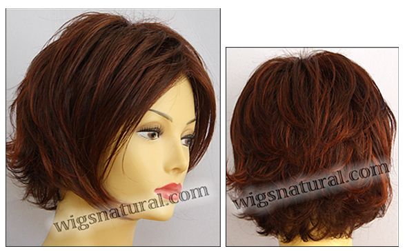 Envy Lace front Mono top wig Angie, color shown dark red