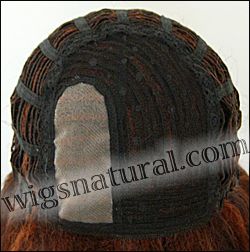 Envy Mono part wig Nadia, Average and Petite cap, color shown dark red