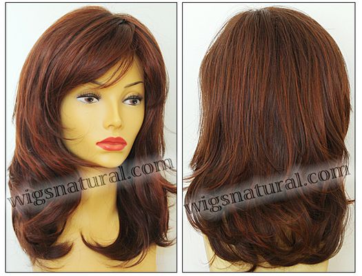 Envy mono part wig Nadia, color shown dark red