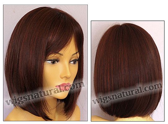 Envy Mono part wig Petite Paige, Petite cap size, color shown dark red
