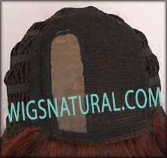 Envy Mono part wig Petite Paige, Petite cap size, color shown dark red