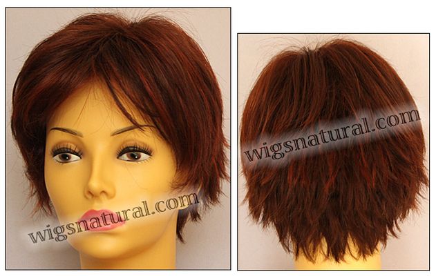 Envy mono top wig Genny, color shown dark red