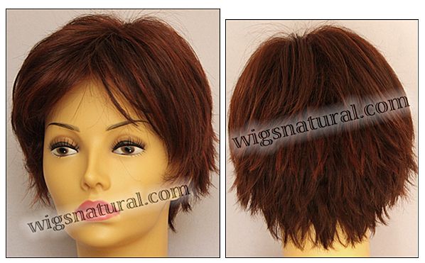 Envy Mono top wig Genny, color shown dark red