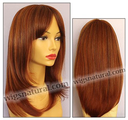 Envy mono top wig Madison, color shown lighter red