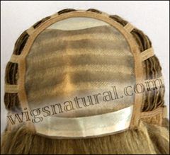 Envy Mono top wig Madison, color shown mocha frost Envy Mono top wig Madison, color shown mocha frost