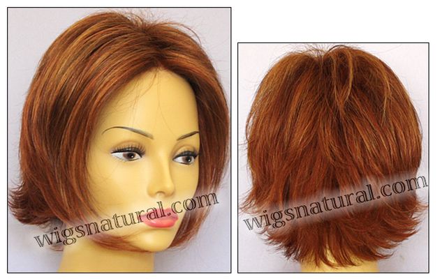 Envy mono top with lace front wig Angie, color shown lighter red