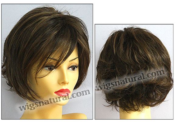 Envy mono top with lace front wig Angie, color shown medium brown Envy mono top with lace front wig Angie, color shown medium brown