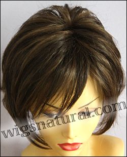 Envy mono top with lace front wig Angie, color shown medium brown Envy mono top with lace front wig Angie, color shown medium brown